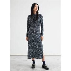 & OTHER STORIES  Gathered High Collar Midi Dress